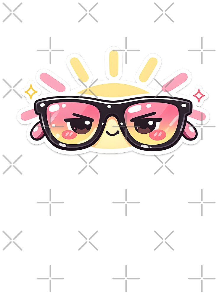 Cute Kawaii Sunglasses Character – Cool Summer Vibes Sticker by DesignEG