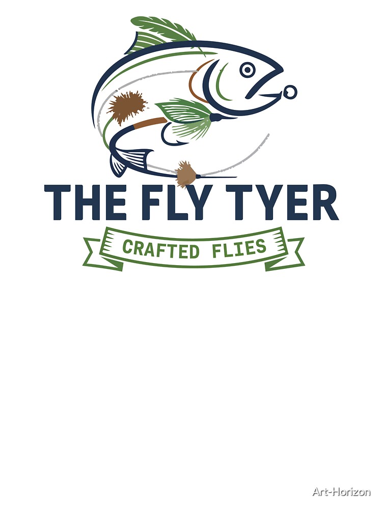 The fly tyer "CRAFTED FLIES" graphic Illustration. by Art-Horizon