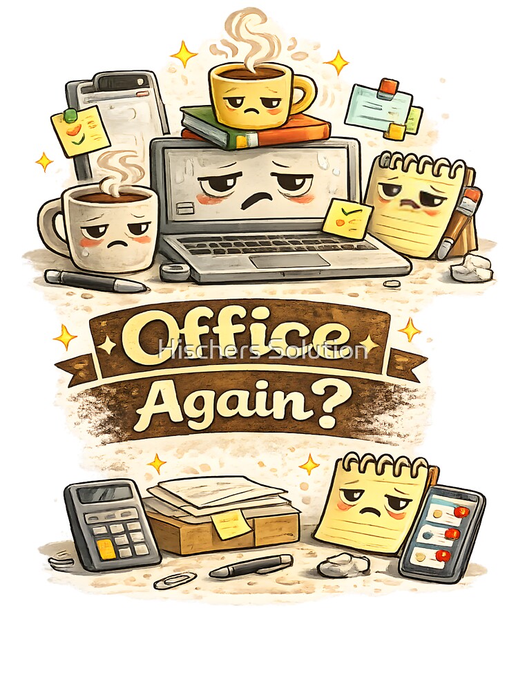 Office again? – Funny Office Life Coffee Work Humor Cute Desk Design by Hischers Solution
