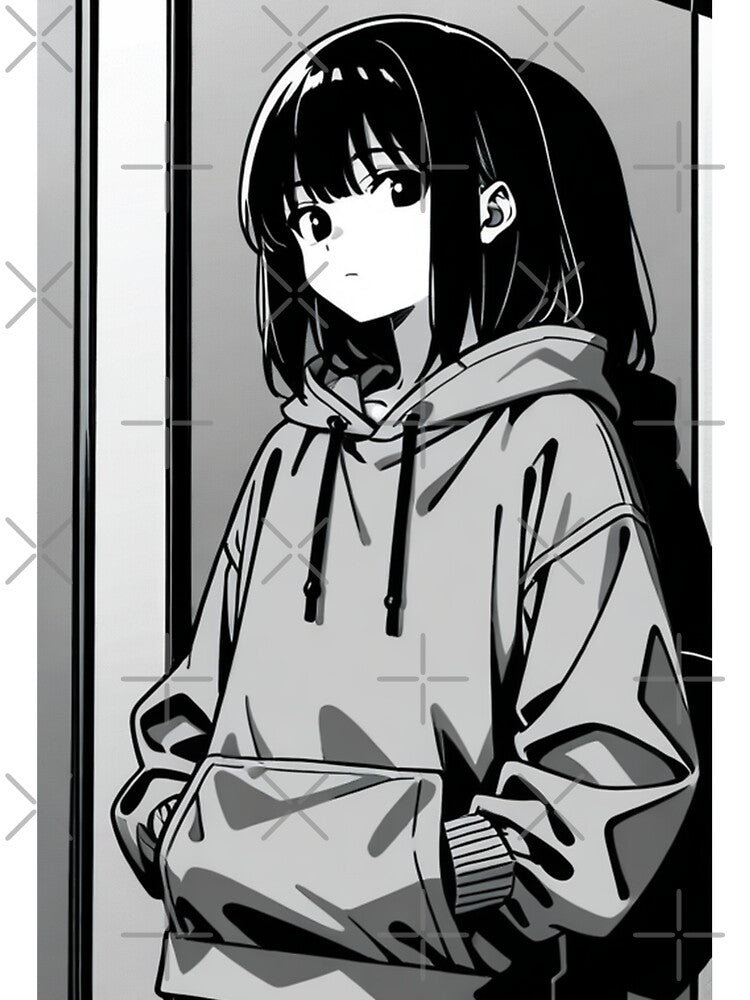 Fashion - Man in Black Hoodie Hood Up Streetwear Anime Variant 4 by AnimeShin