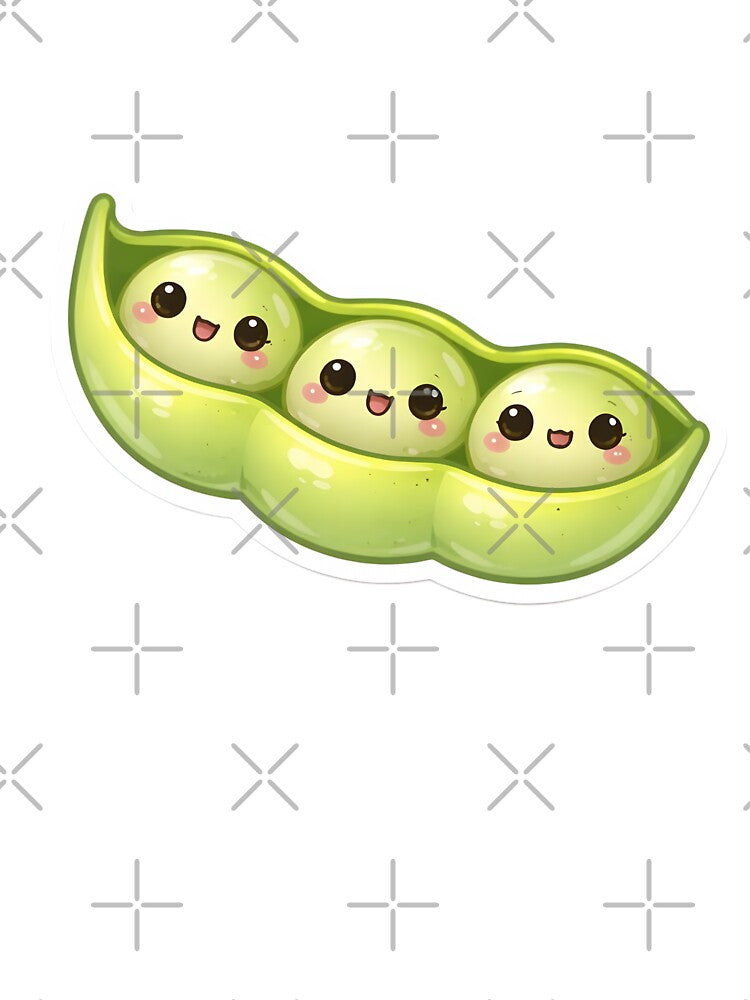 Cute Kawaii Edamame – Japanese Soybean Snack Sticker by DesignEG