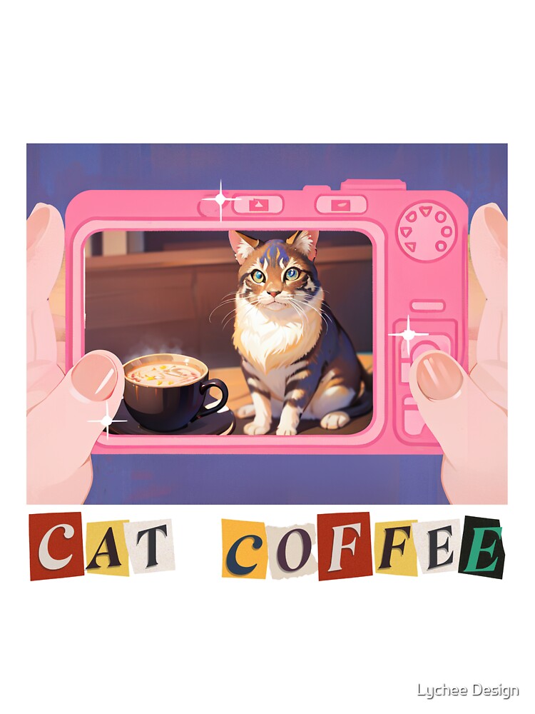 Cat Coffee Lover by Lychee Design