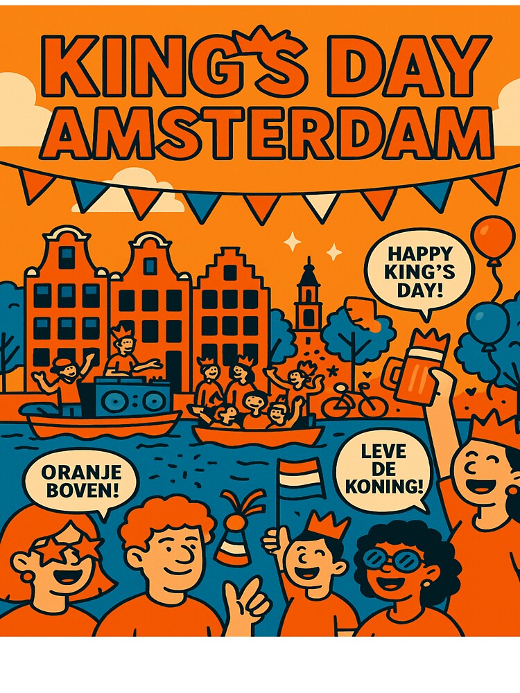 King’s Day Amsterdam – Orange Vibes Retro Festival Design by StudioCultura