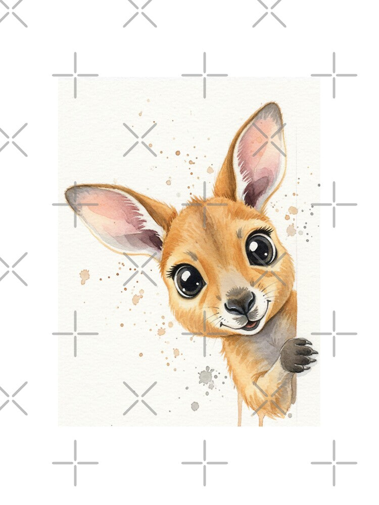 Kangaroo meme funny cute kawaii pet animal watercolor by CheeseBlueprint