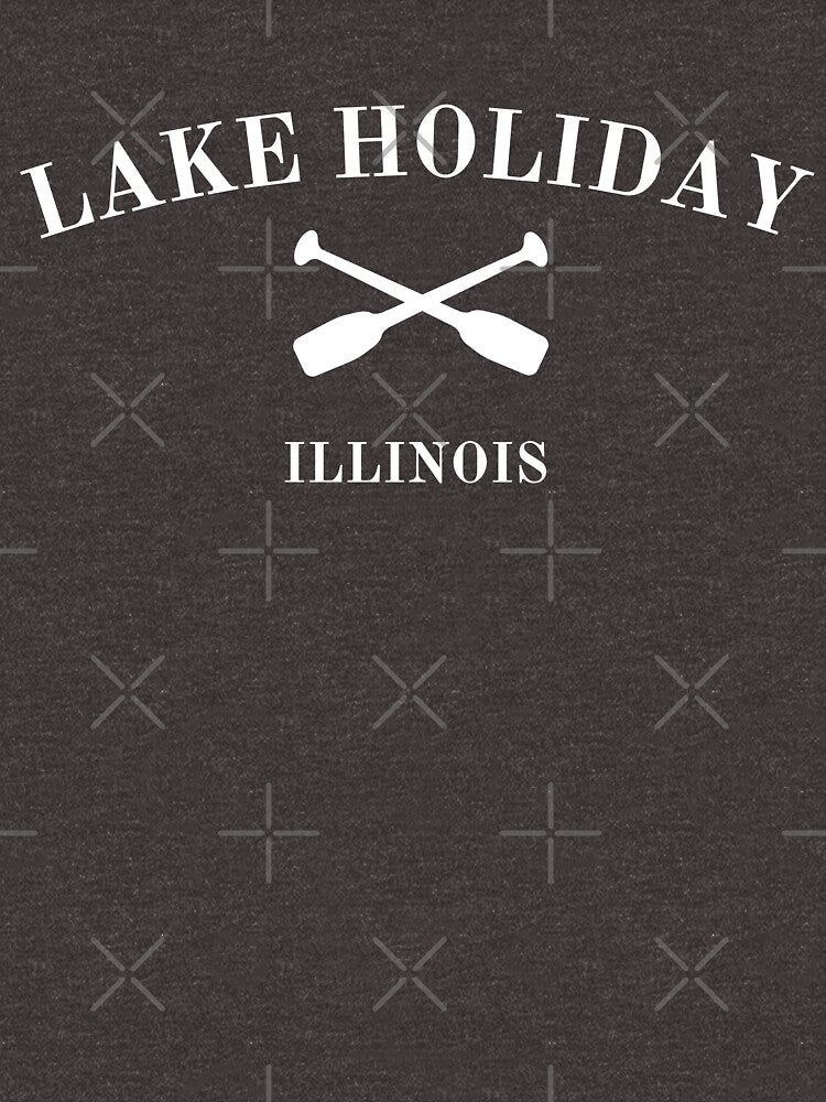 Lake Holiday Illinois White Lettering by MoodyGoodsStudio