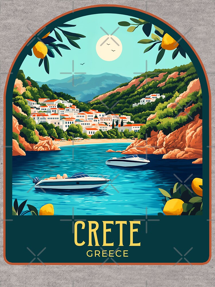 Crete Vintage Travel Illustration by HomeLivingCo