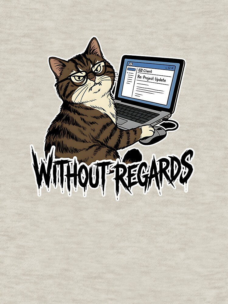 Angry Corporate Cat Answering Emails - Relatable Office Humor by thernaX