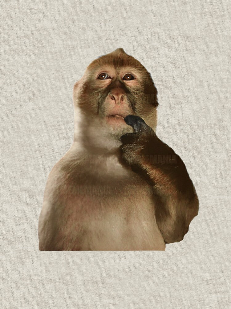 Thinking Monkey Meme - Contemplative Primate Sticker by Colorful-Garden