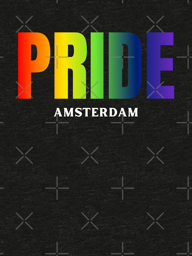 Amsterdam Pride t-shirt, Rainbow color pride LGBTQ graphic t-shirt, Pride unisex t-shirt by PrideBeProud