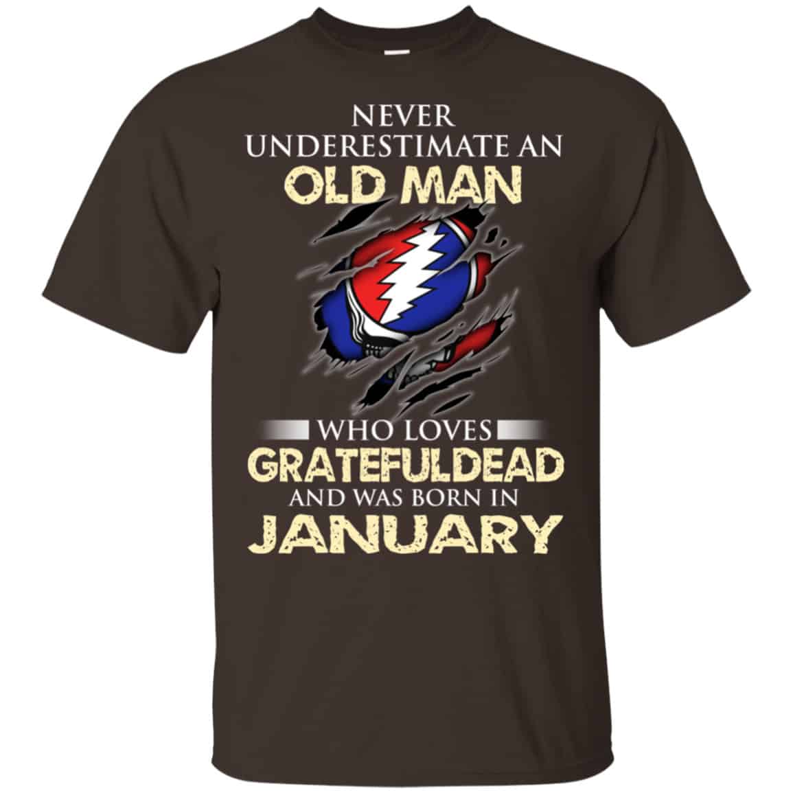 An Old Man Who Loves Grateful Dead And Was Born In January Shirt, Hoodie, Tank