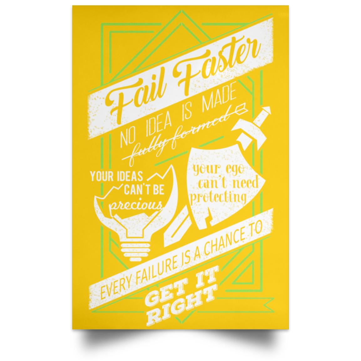 Fail Faster Black Poster
