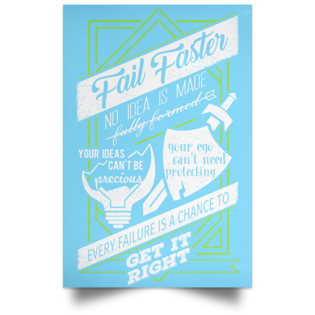 Fail Faster Black Poster