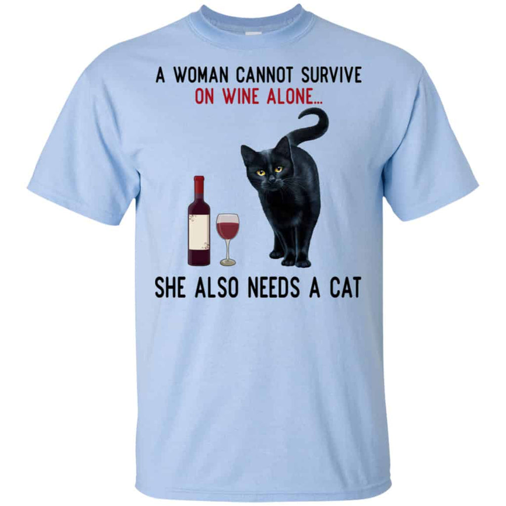 A Woman Cannot Survive On Wine Alone She Also Need A Cat Shirt, Hoodie, Tank