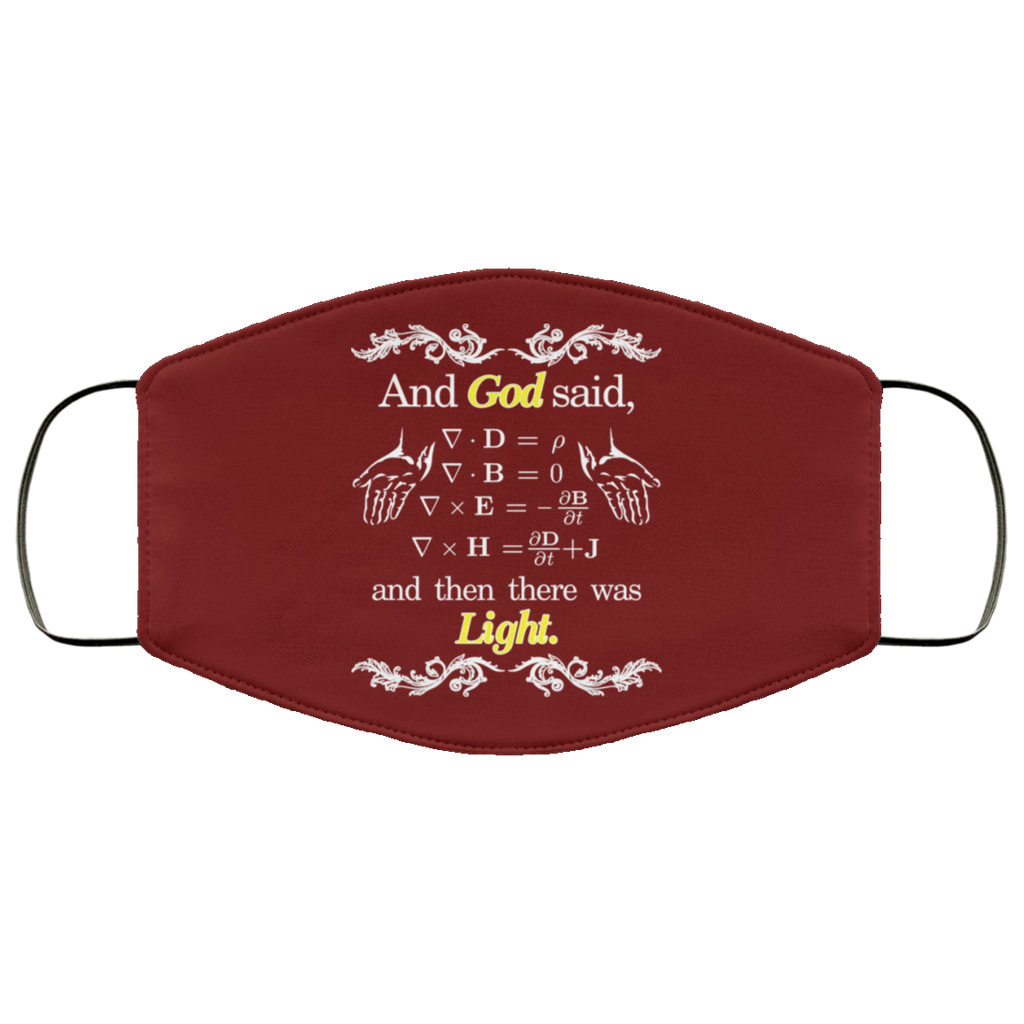 God Said Maxwell Equations Christian Physics Nerd Face Mask