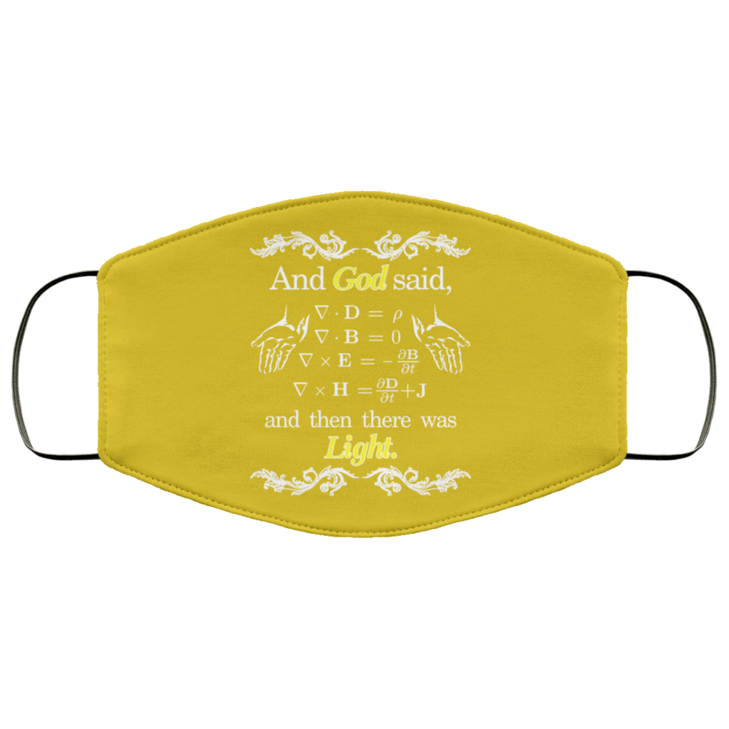 God Said Maxwell Equations Christian Physics Nerd Face Mask