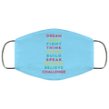 Dream Like Martin Lead Like Harriet Fight Like Malcom Think Like Garvey Face Mask