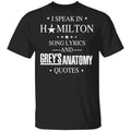 I Speak In Hamilton Song Lyrics And Grey’s Anatomy Quotes Shirt, Hoodie, Tank