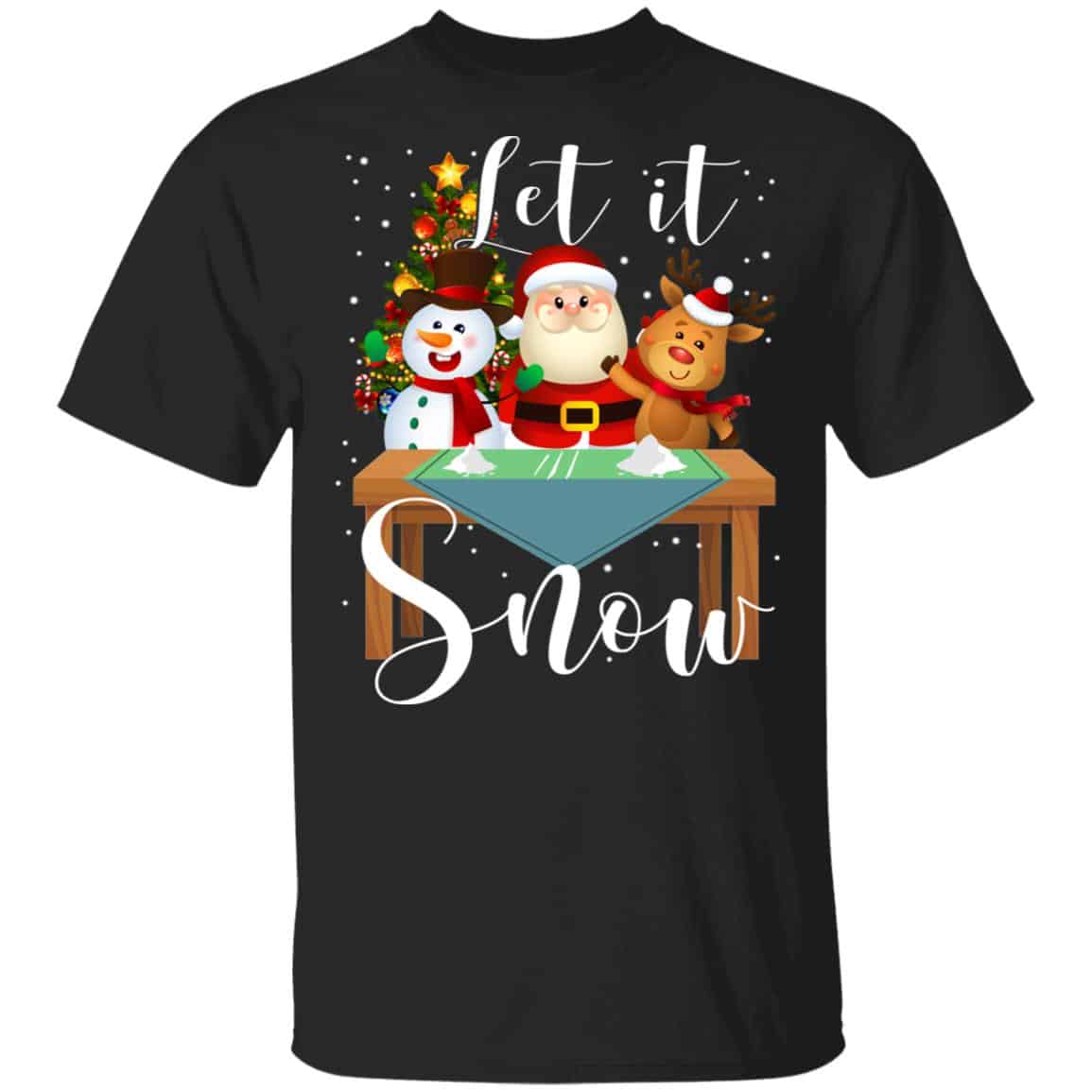 Santa Claus Reindeer Snowman Cocaine Let It Snow Shirt, Hoodie, Tank