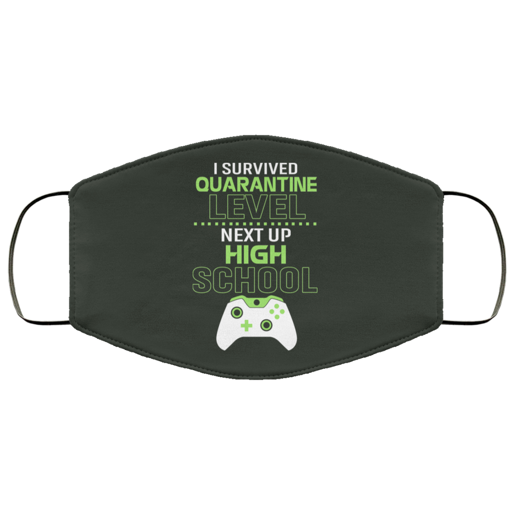 I Survived Quarantine Level Next Up High School Face Mask