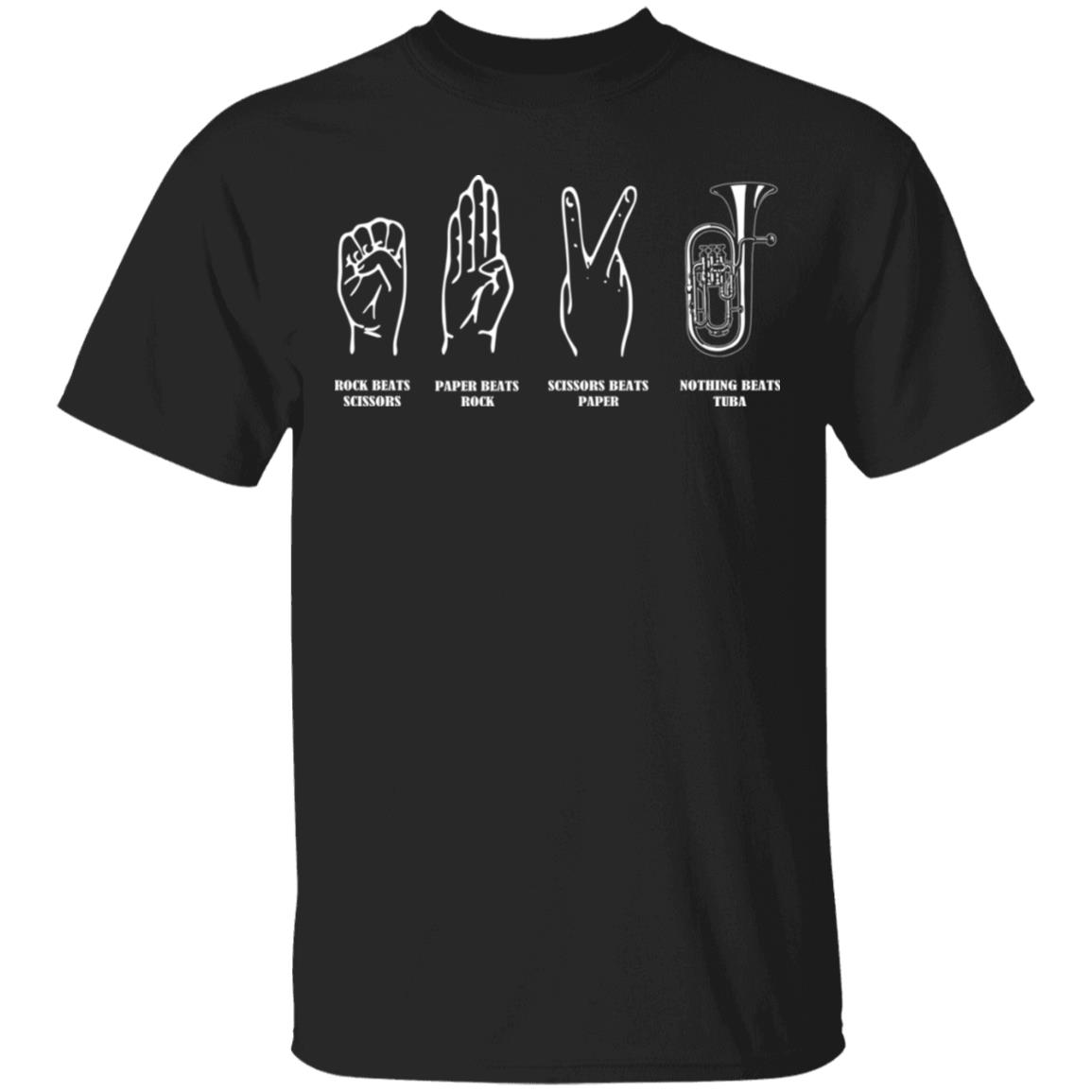 Rock Beats Scissors Paper Beats Rock Scissors Beats Paper Nothing Beats Tuba Shirt, Hoodie, Tank