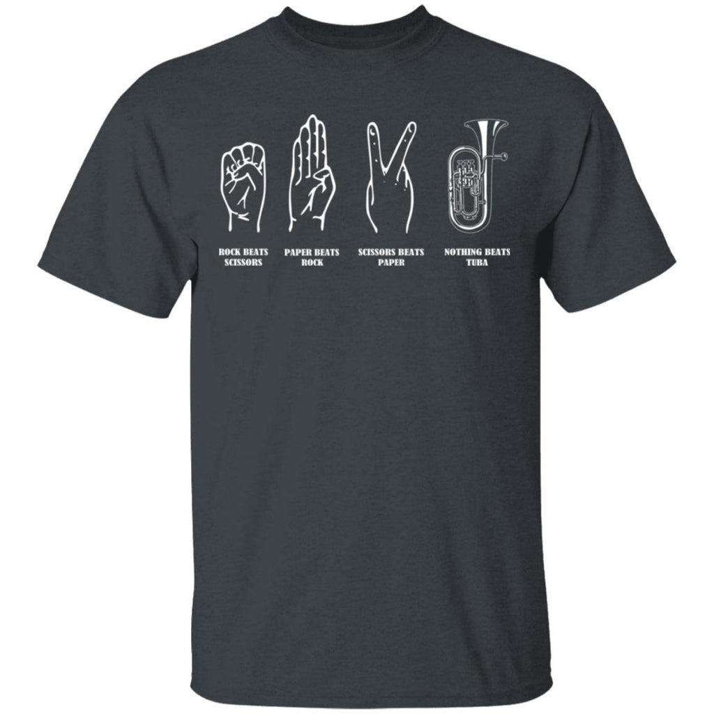 Rock Beats Scissors Paper Beats Rock Scissors Beats Paper Nothing Beats Tuba Shirt, Hoodie, Tank