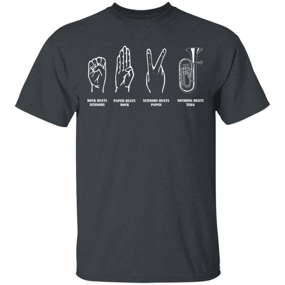 Rock Beats Scissors Paper Beats Rock Scissors Beats Paper Nothing Beats Tuba Shirt, Hoodie, Tank