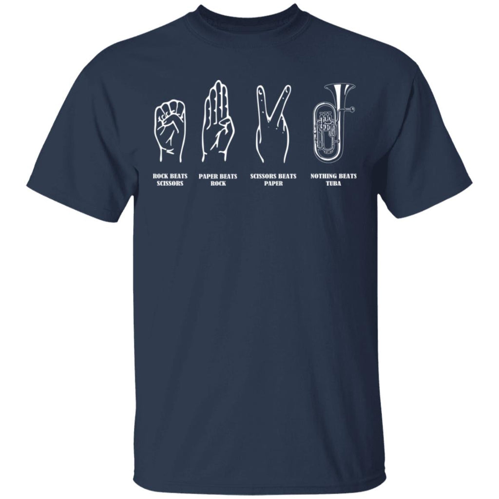 Rock Beats Scissors Paper Beats Rock Scissors Beats Paper Nothing Beats Tuba Shirt, Hoodie, Tank