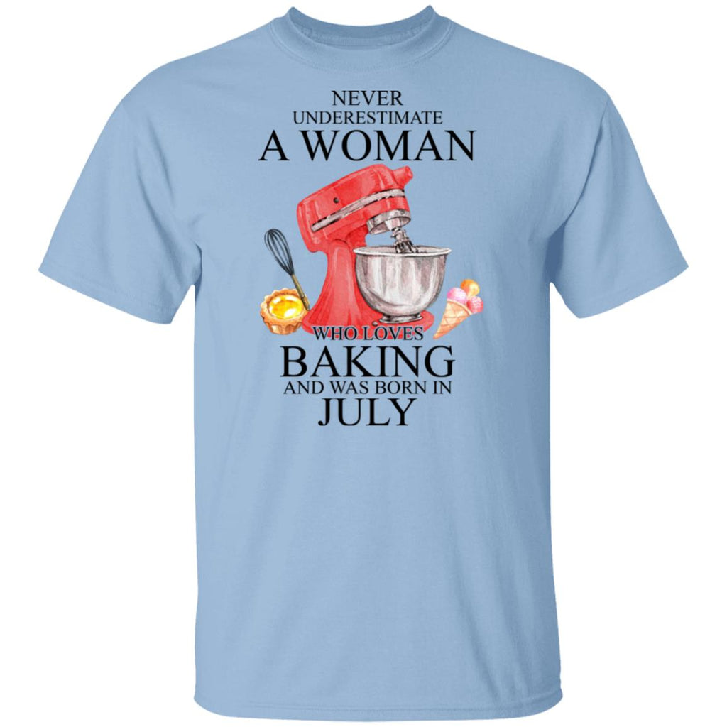 A Woman Who Loves Baking And Was Born In July Shirt, Hoodie, Tank