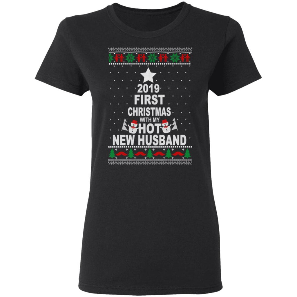 2019 First Christmas With My Hot New Husband Shirt, Hoodie, Tank