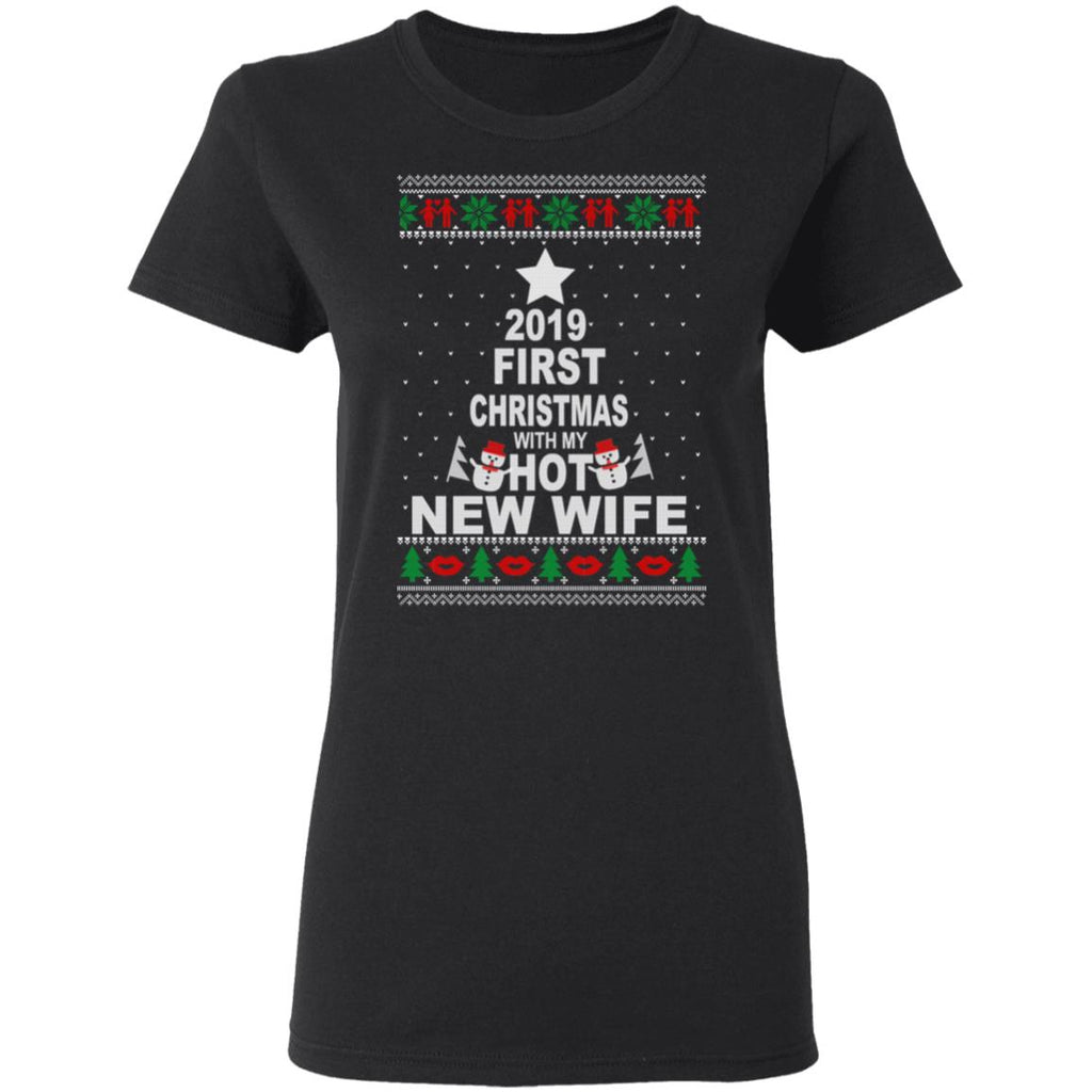 2019 First Christmas With My Hot New Wife Shirt, Hoodie, Tank