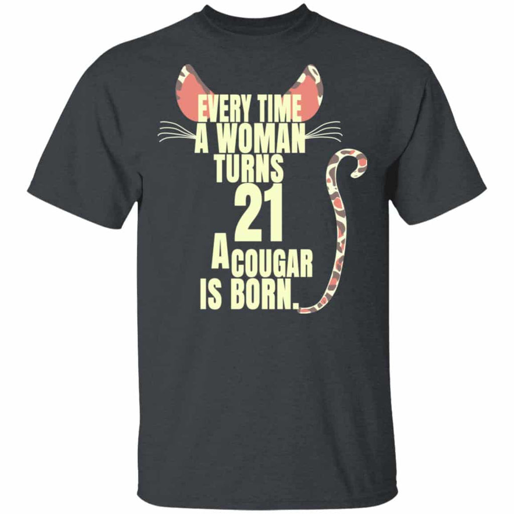 Every Time A Woman Turns 21 A Cougar Is Born Birthday Shirt, Hoodie, Tank