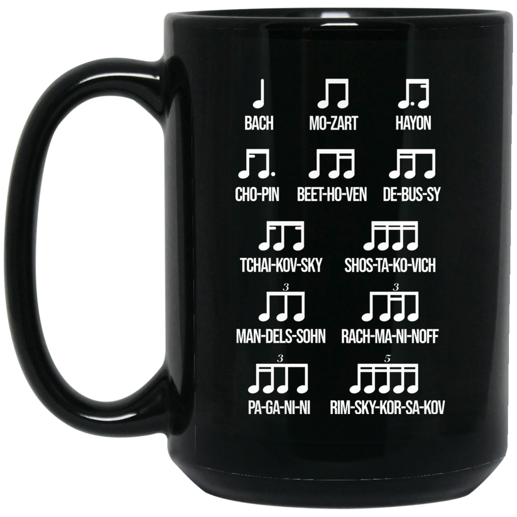 Composer Rhythm Music Gift Bach Mozart Beethoven Chopin Camiseta Mug