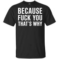 Because Fuck You That’s Why Shirt, Hoodie, Tank