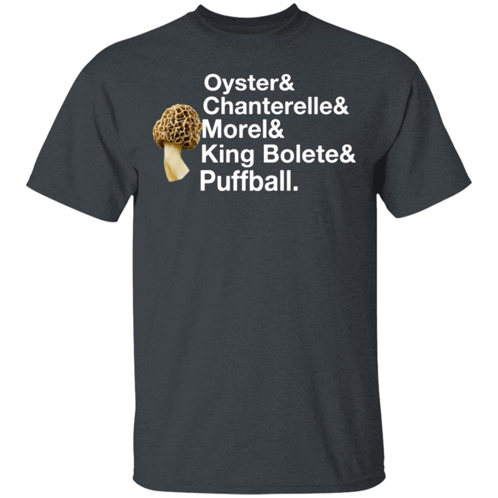 The Mushroom Forager Oyster & Chanterelle & Morel & King Bolete & Puffball Shirt, Hoodie, Tank