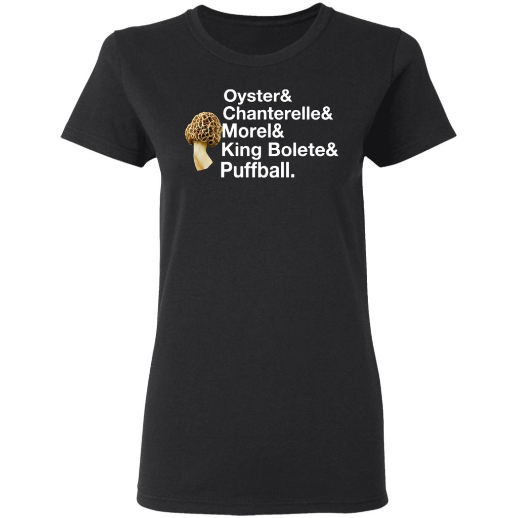 The Mushroom Forager Oyster & Chanterelle & Morel & King Bolete & Puffball Shirt, Hoodie, Tank