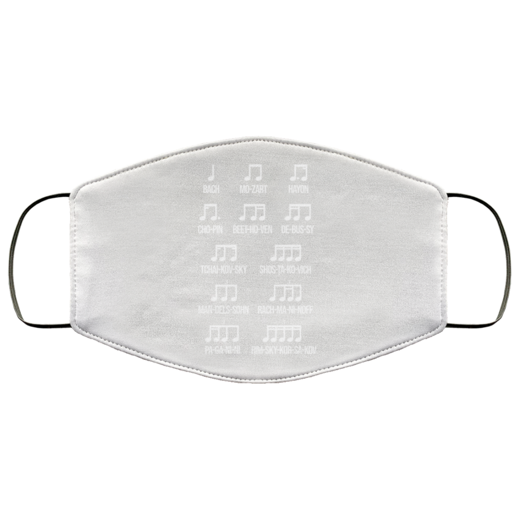 Composer Rhythm Music Gift Bach Mozart Beethoven Chopin Camiseta Face Mask