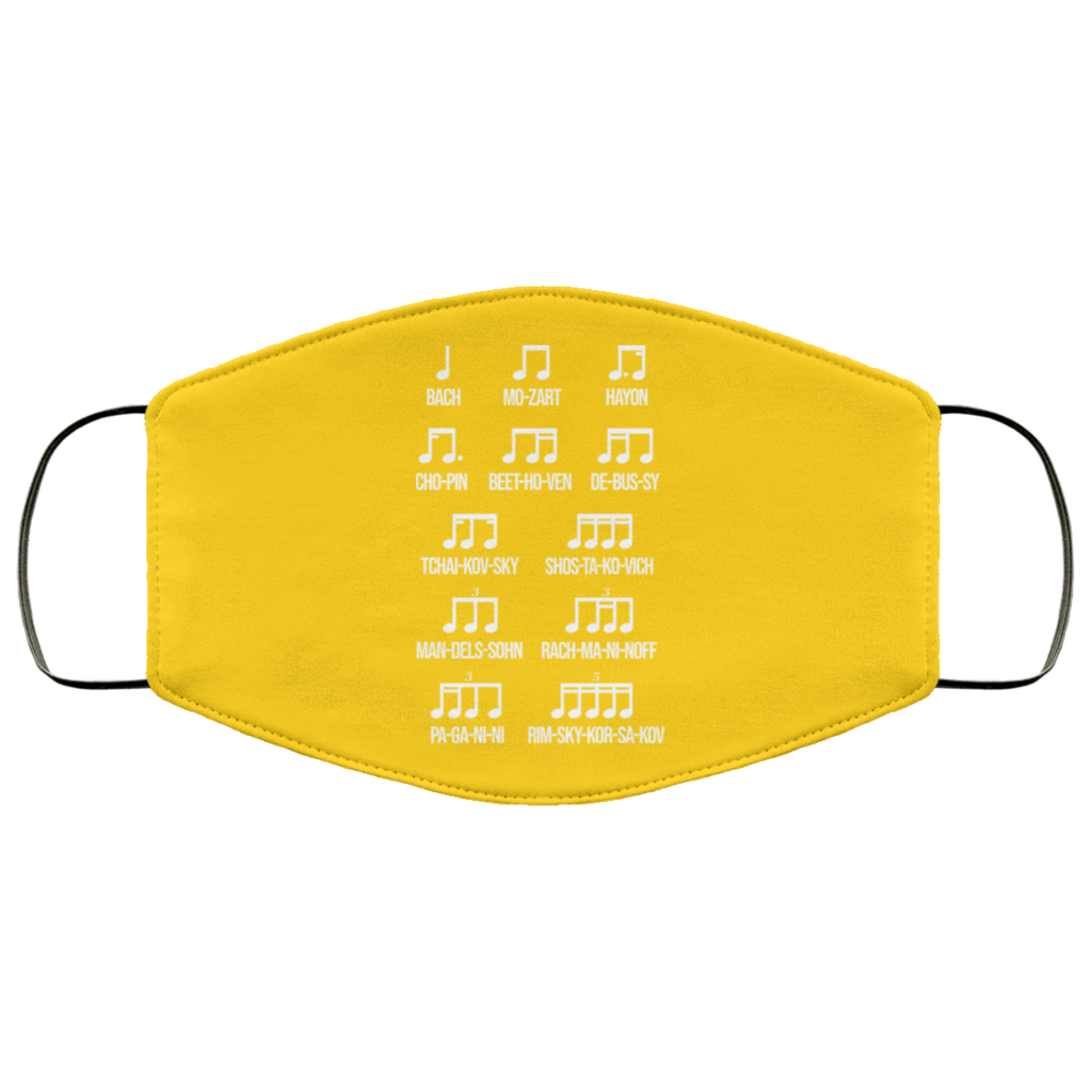 Composer Rhythm Music Gift Bach Mozart Beethoven Chopin Camiseta Face Mask