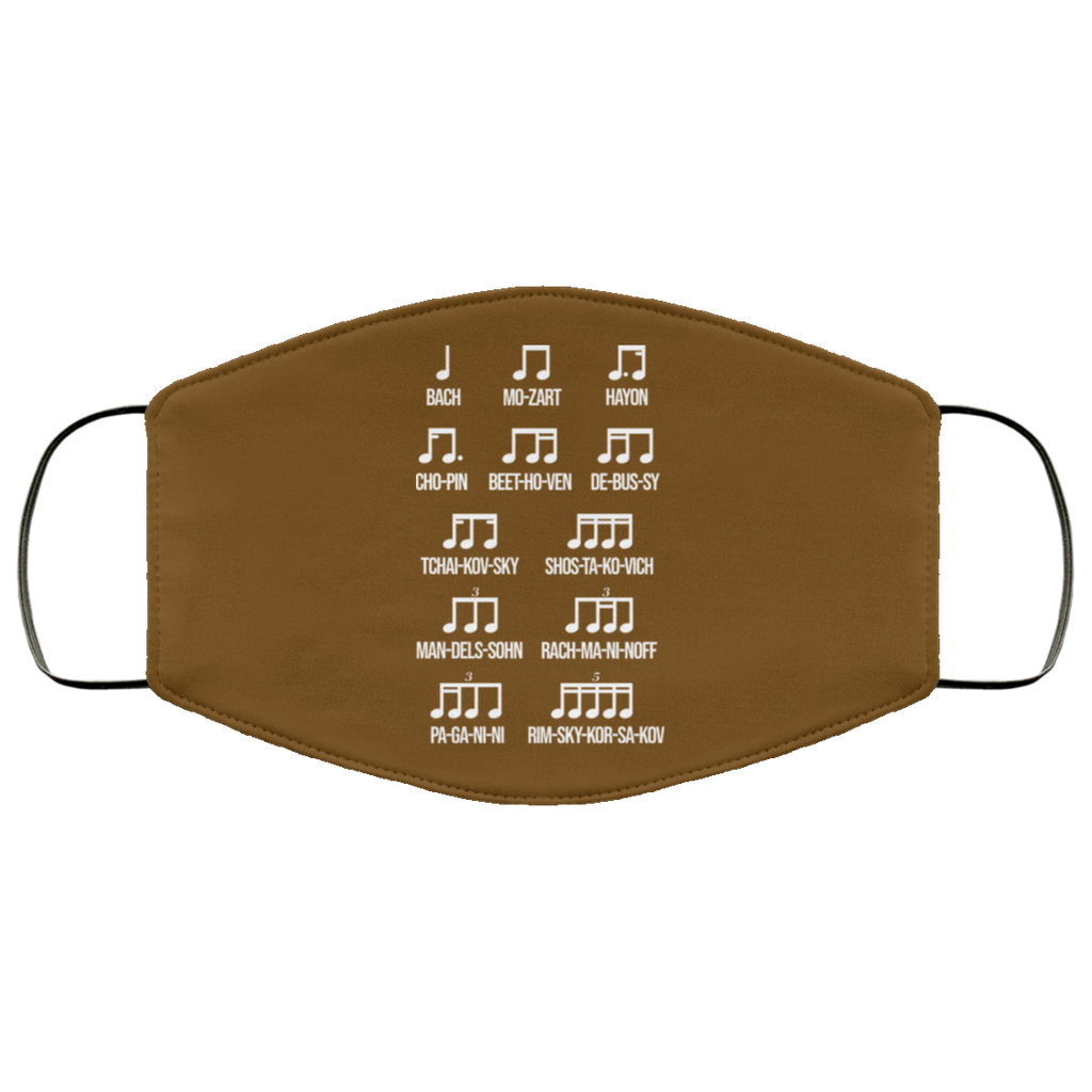 Composer Rhythm Music Gift Bach Mozart Beethoven Chopin Camiseta Face Mask