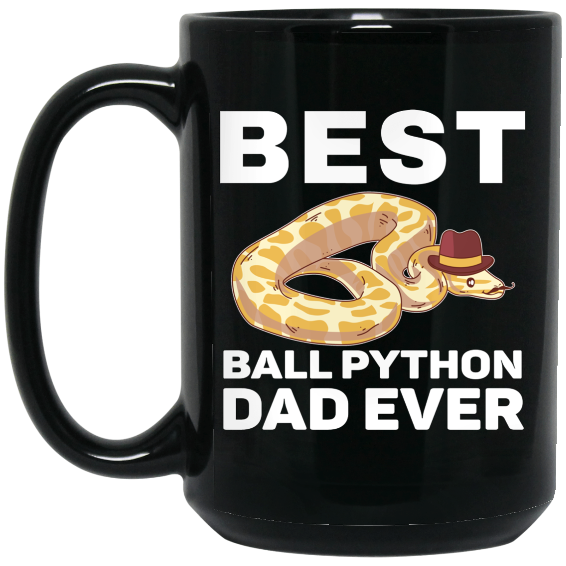 Ball Python Dad Beard Mustache Pet Snake Mug
