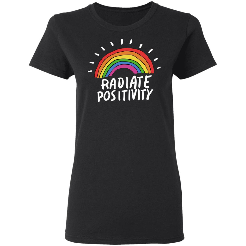 Radiate Positivity Rainbow Shirt, Hoodie, Tank