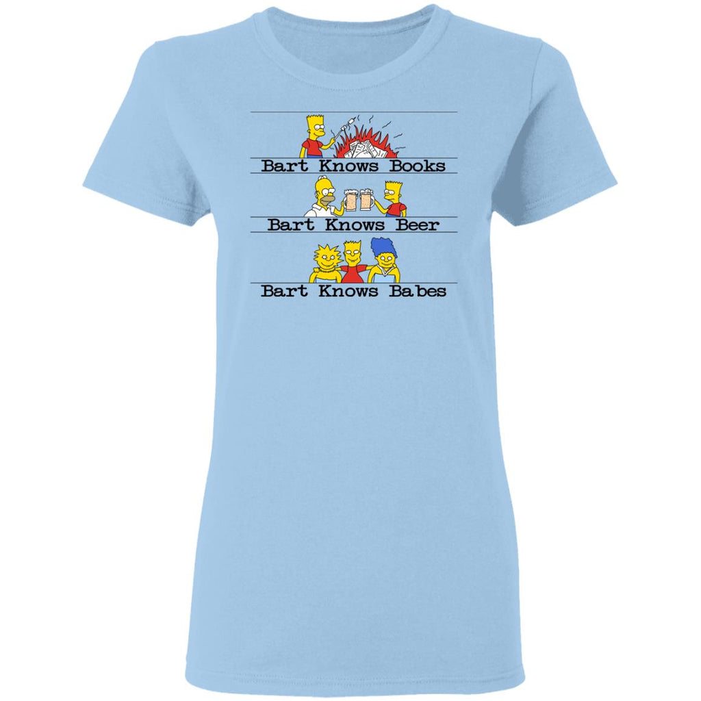 Bart Knows Books Bart Knows Beer Bart Knows Babes The Simpsons Shirt, Hoodie, Tank