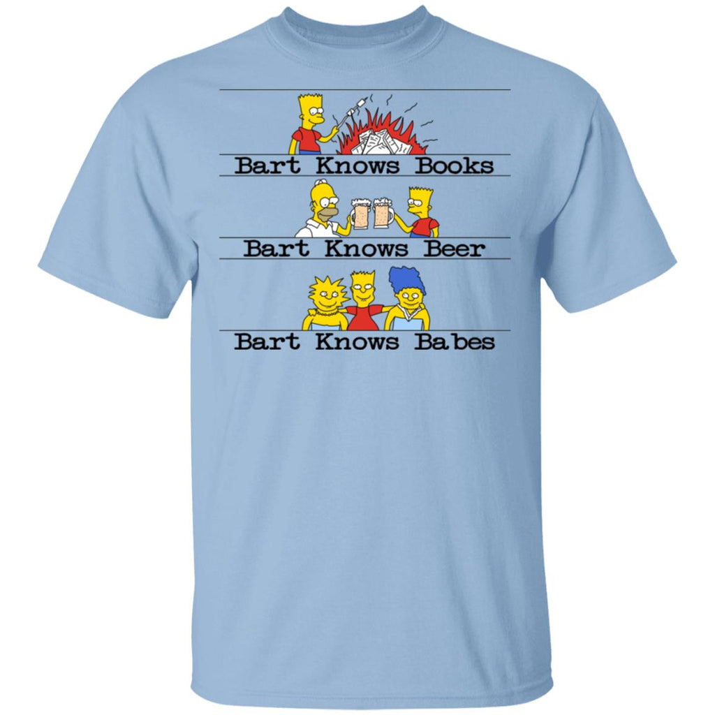 Bart Knows Books Bart Knows Beer Bart Knows Babes The Simpsons Shirt, Hoodie, Tank