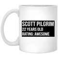 Scott Pilgrim 22 Years Old Rating Awesome Mug