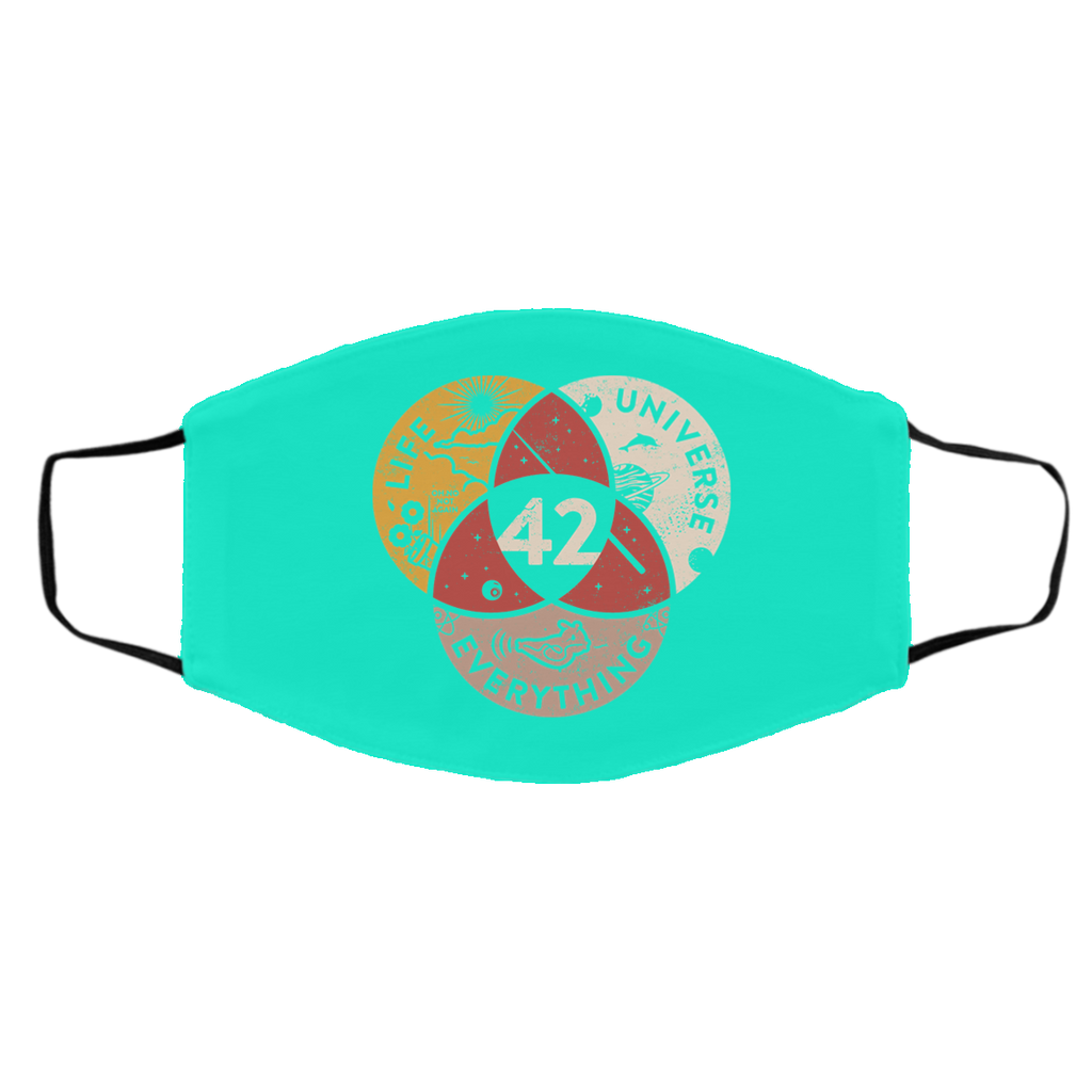 Science 42 Angel Number Life Universe Everything Number 42 Face Mask