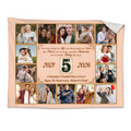5th Anniversary Photo Blanket, Personalized Anniversary Gift, 5 Years of Marriage Couple Blanket, Custom Wedding Anniversary Keepsake