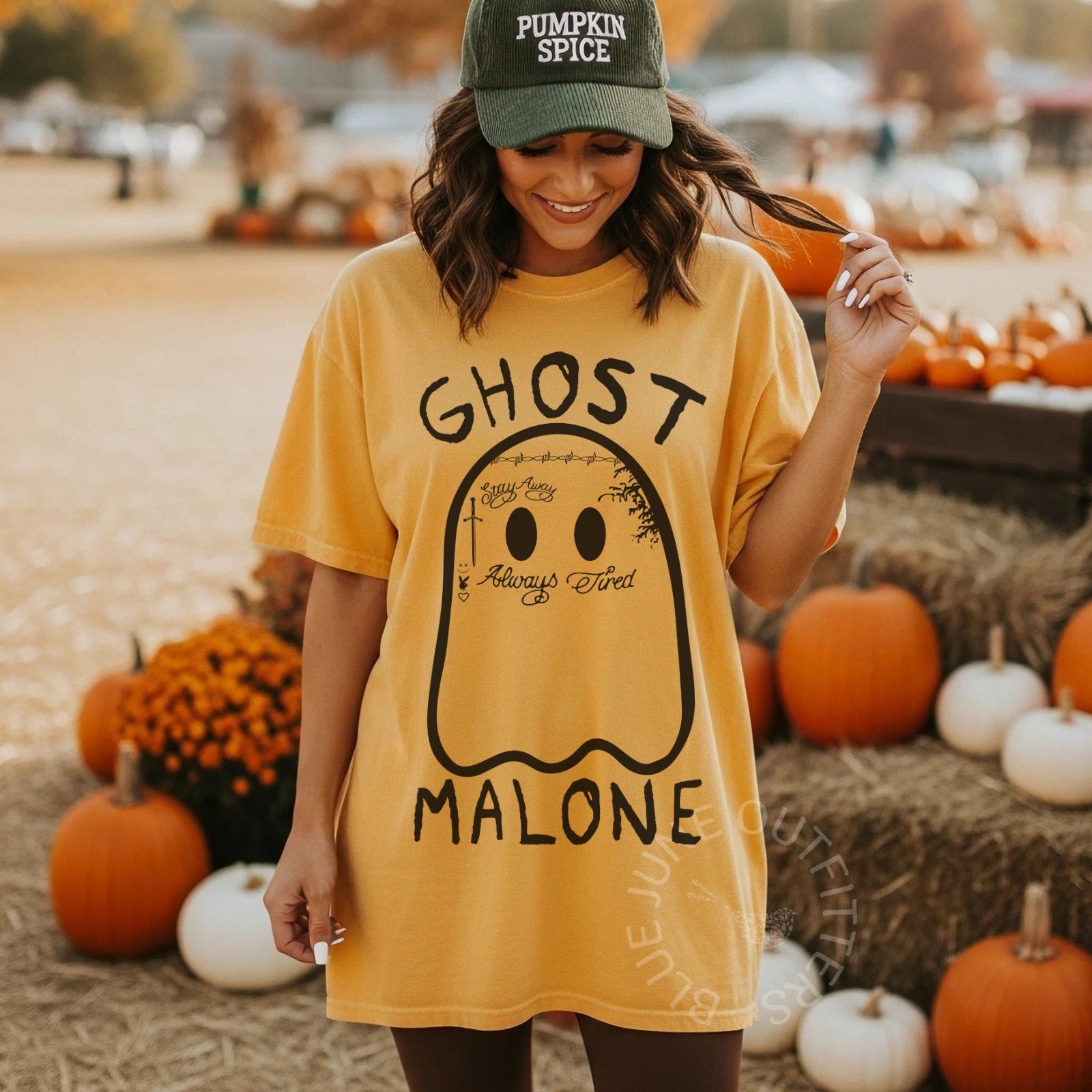 Ghost Malone T-Shirt Funny Halloween Ghost Graphic Tee Comfort Colors Unisex