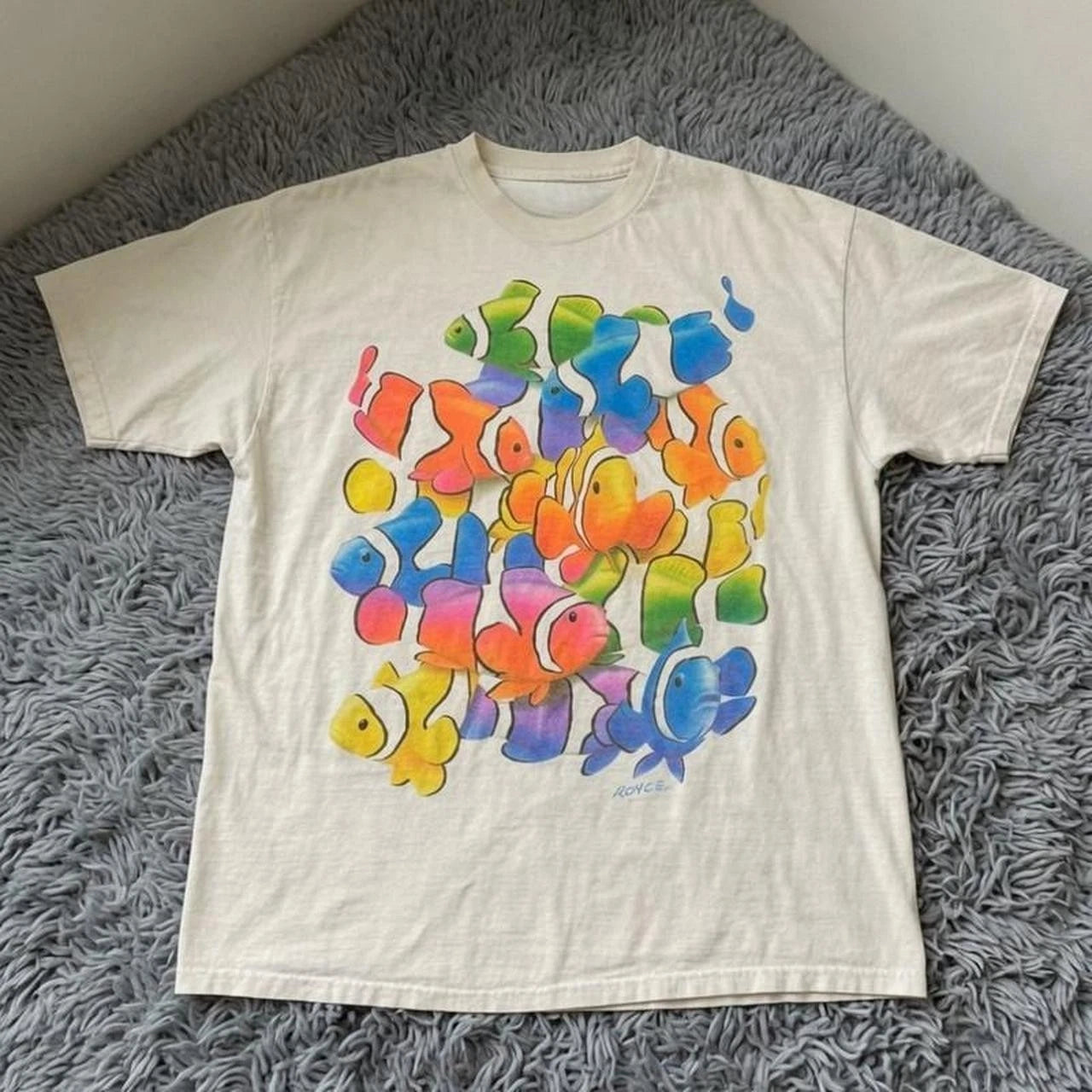 Colorful Clownfish School Ocean Art Graphic T-Shirt