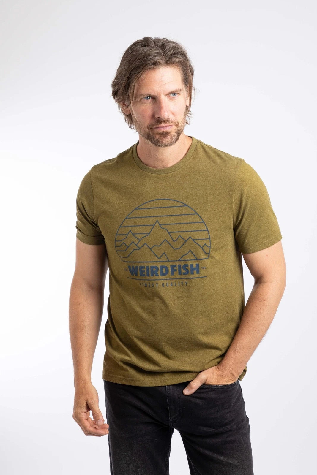 Weird Fish Off Grid Front Print Graphic T-Shirt