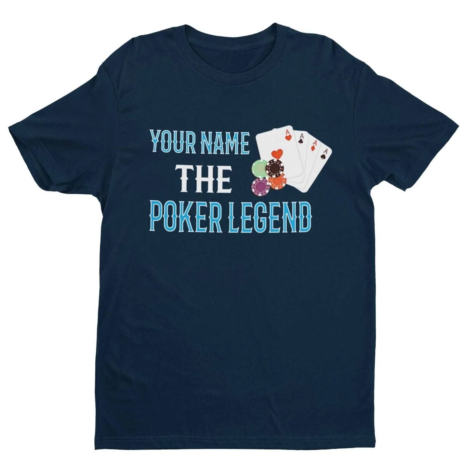 Personalised Poker T-Shirt – Custom Name Funny Gift for Card Players UK
