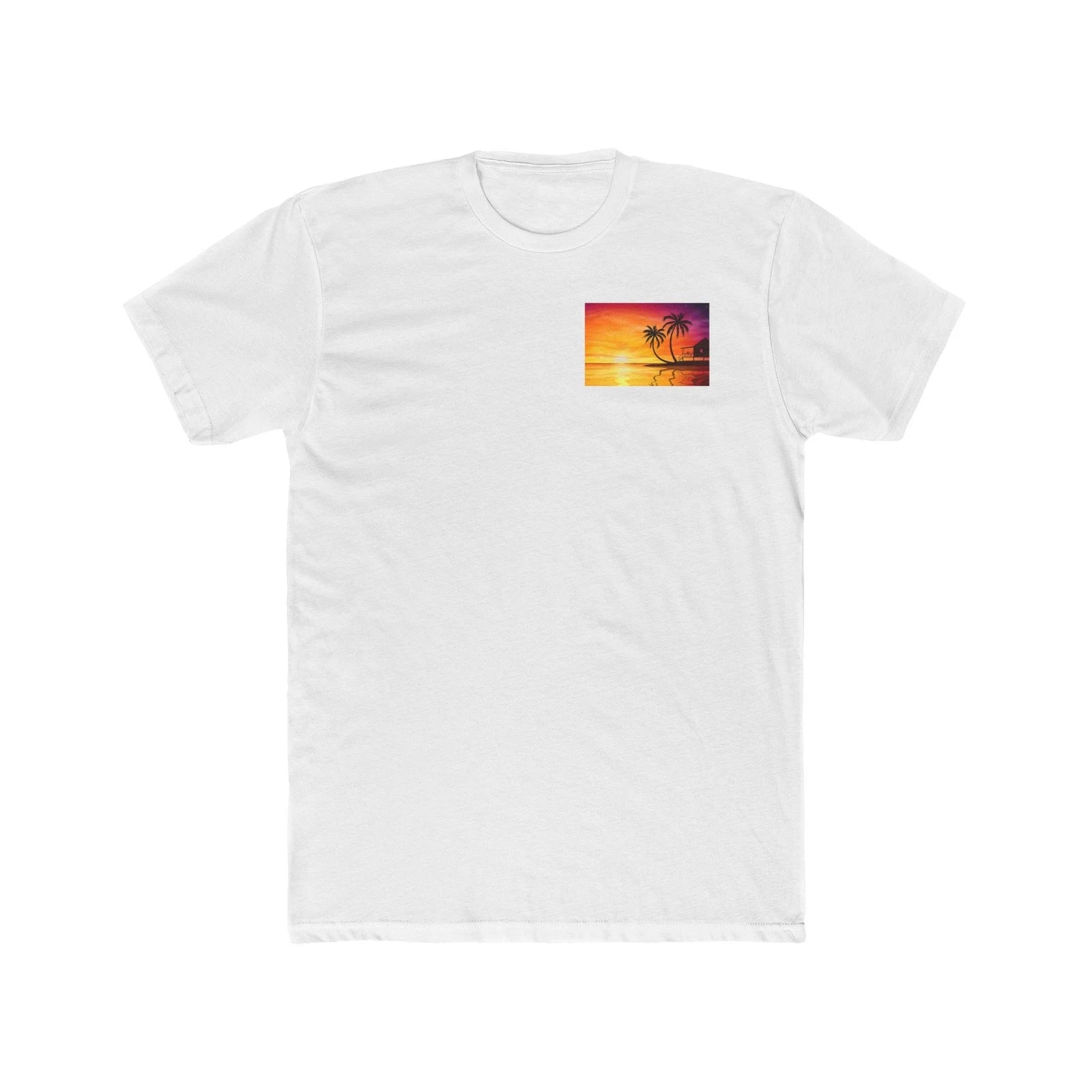 Tropical Sunset Unisex Cotton Crew Tee, Beach Shirt, Vacation Wear, Summer [...]
